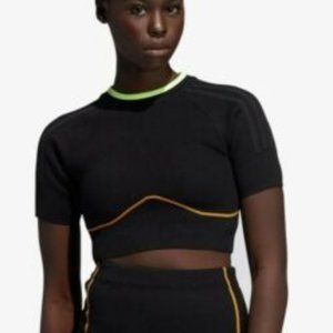 IVY PARK Black Crop Top with Neon Highlights